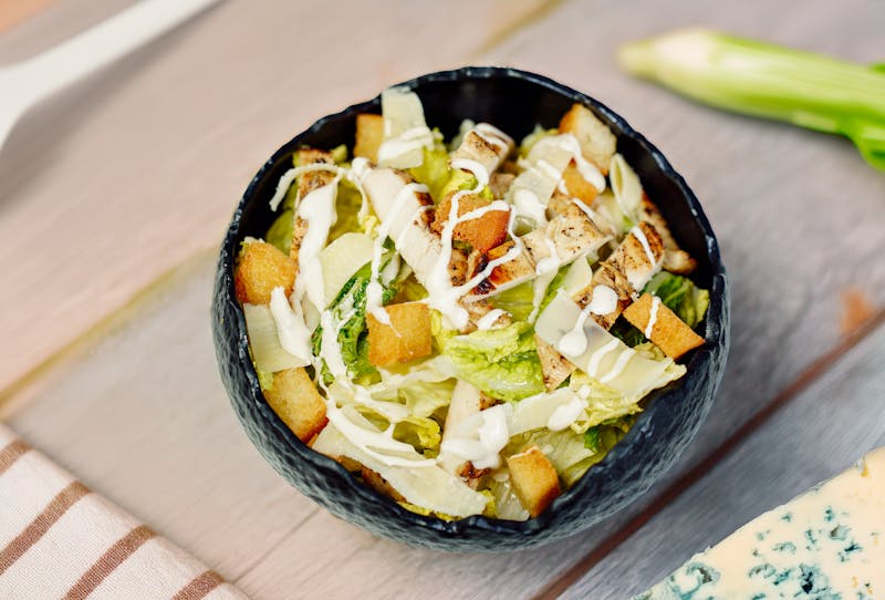 Caesar Salad with romaine lettuce parmesan and croutons